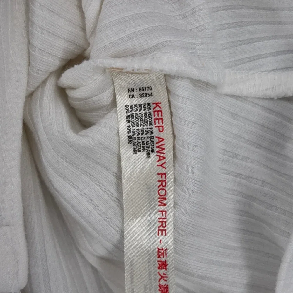 Free People Ribbed Racerback Thong Bodysuit White XS‎